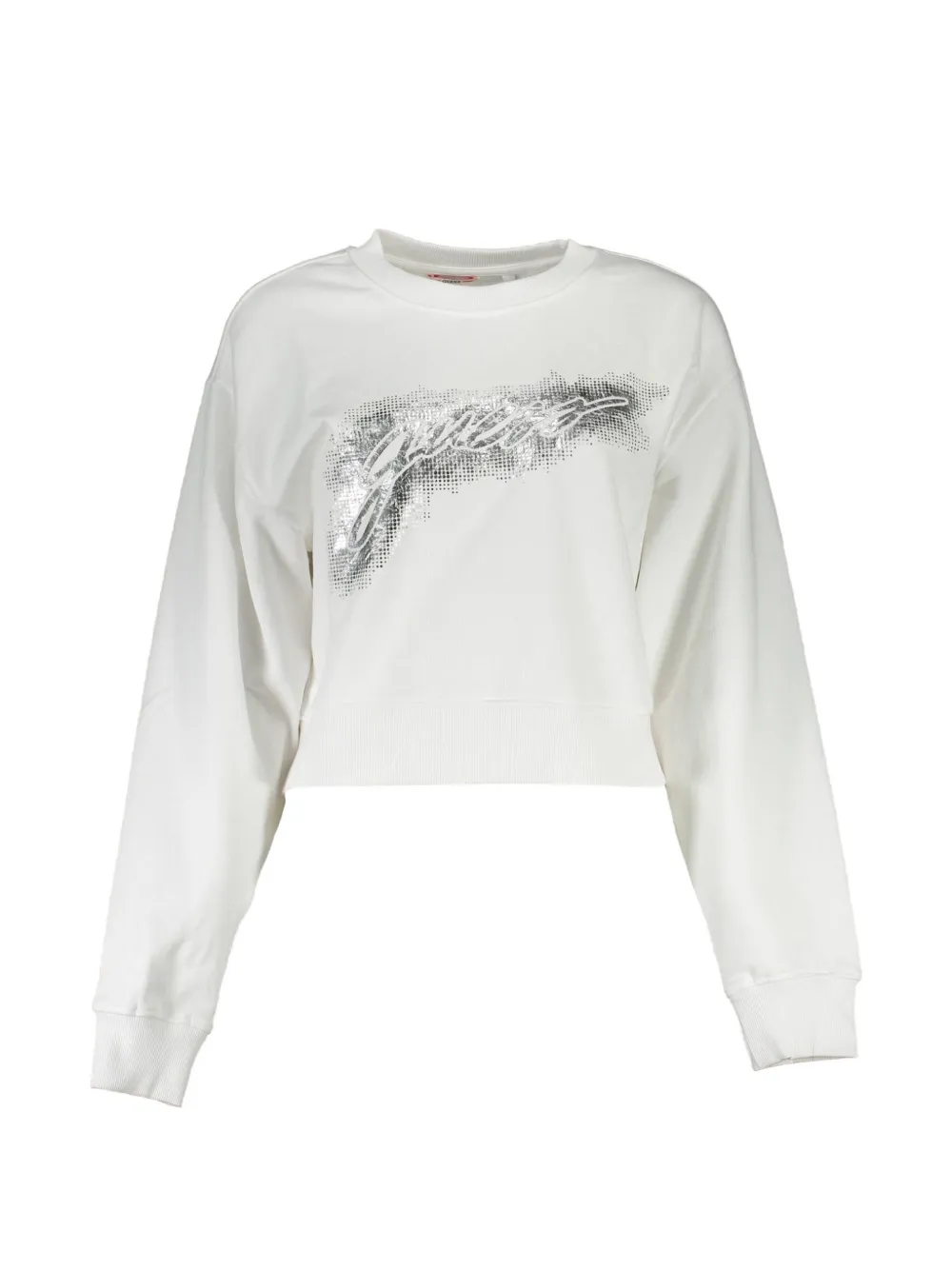 GUESS USA logo-print cropped sweater - Bianco