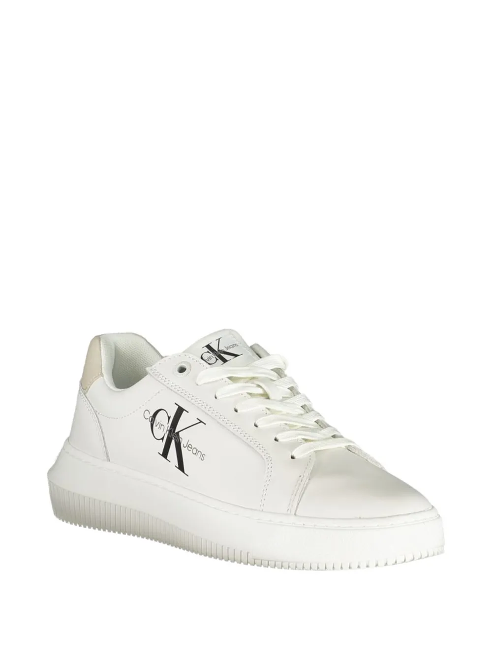Calvin Klein logo-print platform sneakers Wit