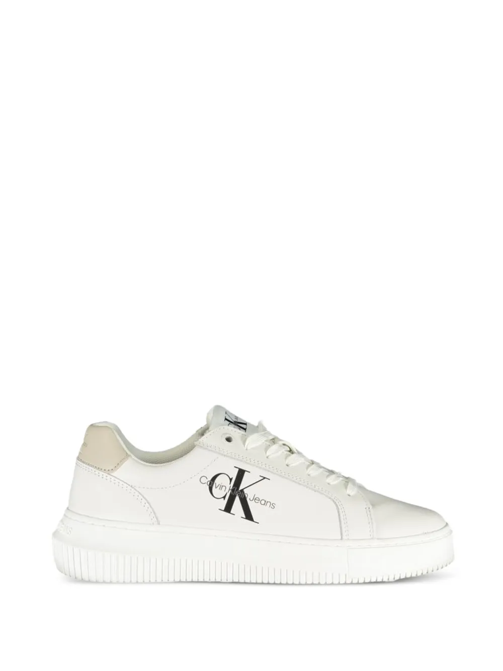 Calvin Klein logo-print platform sneakers - Weiß