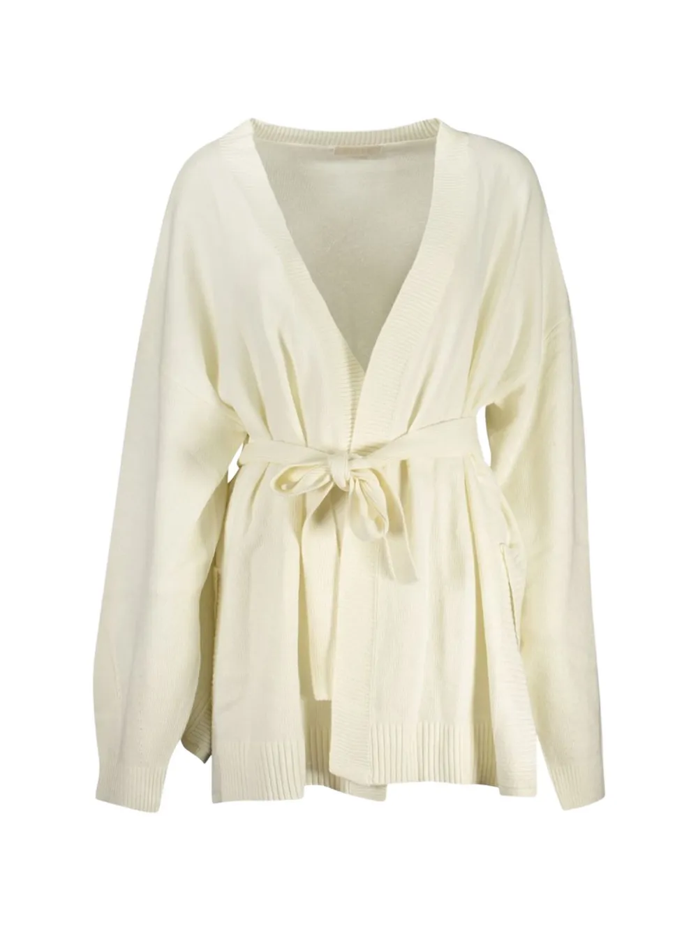 GUESS USA belted V-neck cardigan - Bianco