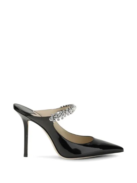 Jimmy Choo Bing crystal-embellished patent leather pumps