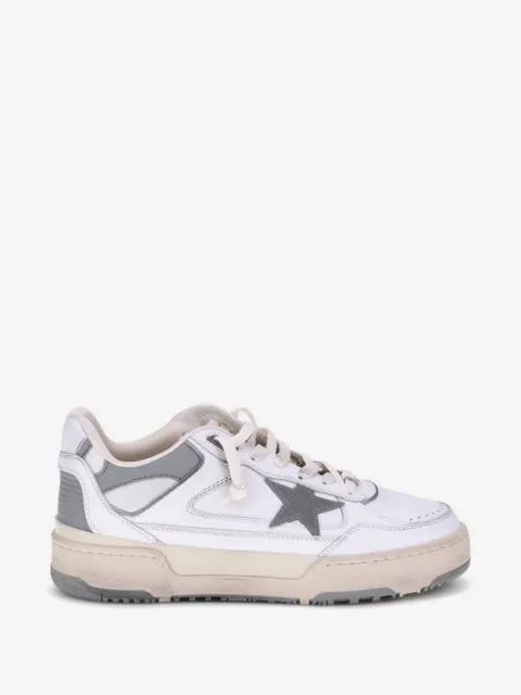 Golden Goose Forty2 with grey star and white leather heel tab sneakers