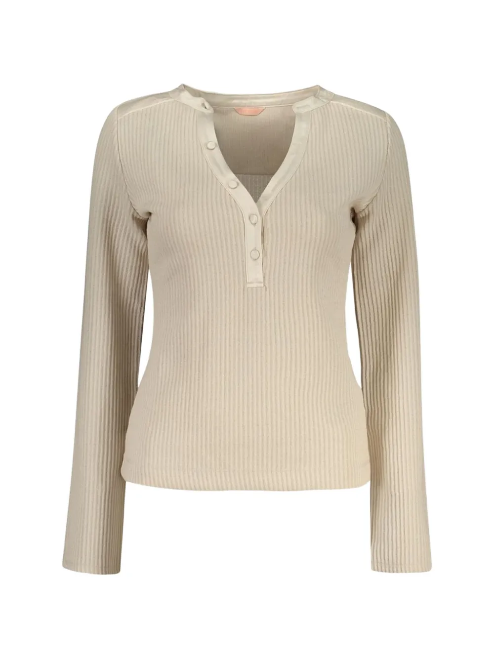 Guess Usa Ribbed-knit V-neck Sweater In Neutral