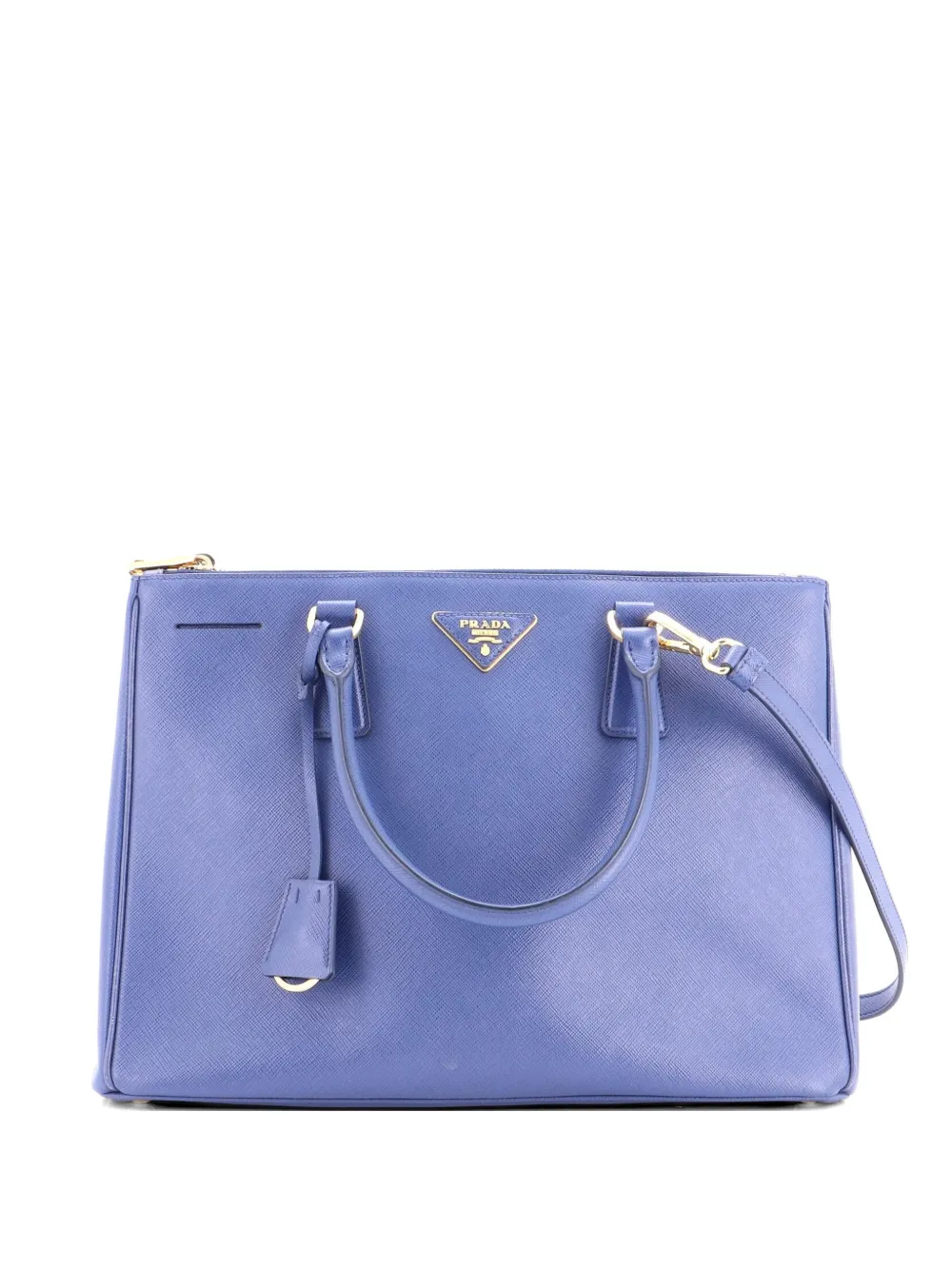 Prada Pre-Owned Borsa tote Double Zip Lux media in pelle Saffiano - Blu