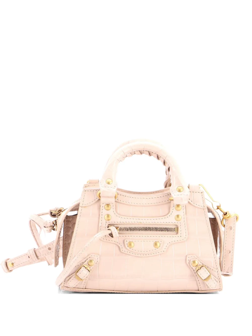 Balenciaga Pre-Owned Neo Classic City Bag Crocodile Embossed Leather Nano crossbody bag - Toni neutri