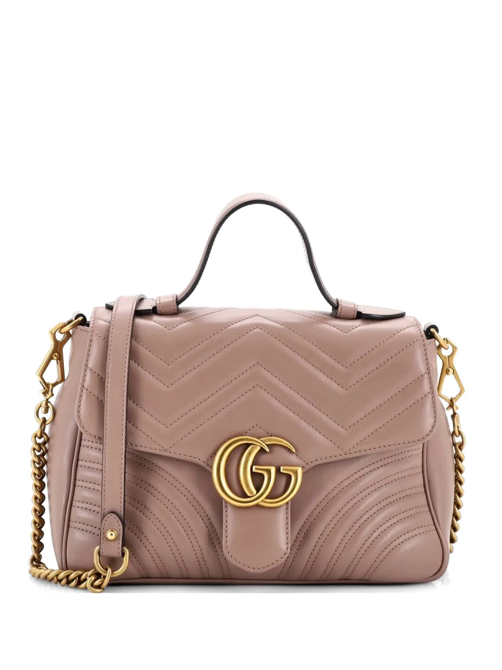 Gucci Pre-Owned Borsa a tracolla GG Marmont piccola in pelle matelassé con battente e manico - Toni neutri