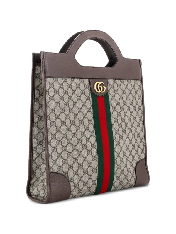 GUCCIオフィディア カットアウトハンドルGGコーテッドキャンバスハンドバッグ Gucci Pre-Owned オフィディア カットアウト ハンドル GGコーテッド