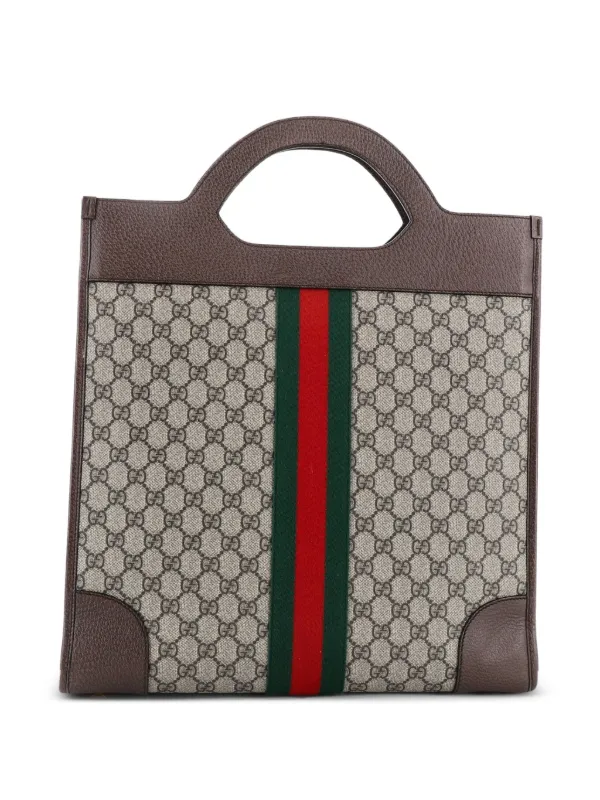 GUCCIオフィディア カットアウトハンドルGGコーテッドキャンバスハンドバッグ Gucci Pre-Owned オフィディア カットアウト ハンドル GGコーテッド