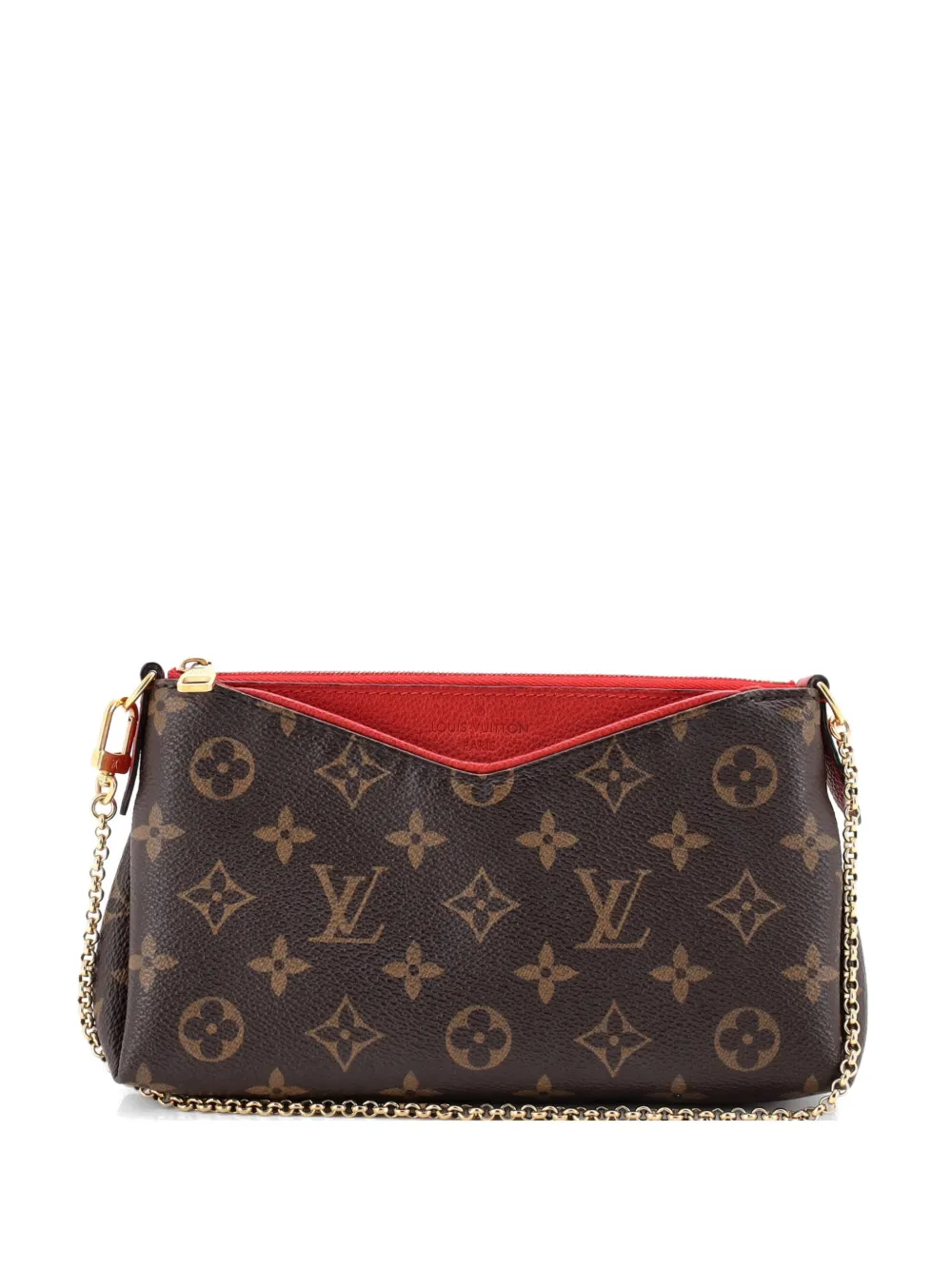 Louis Vuitton Pre-Owned Clutch Pallas in pelle e tela con monogramma - Marrone