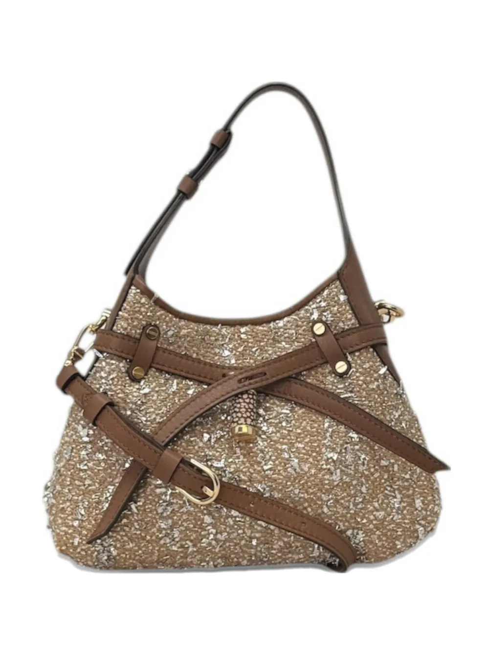 Borbonese mini Halo shoulder bag - Toni neutri