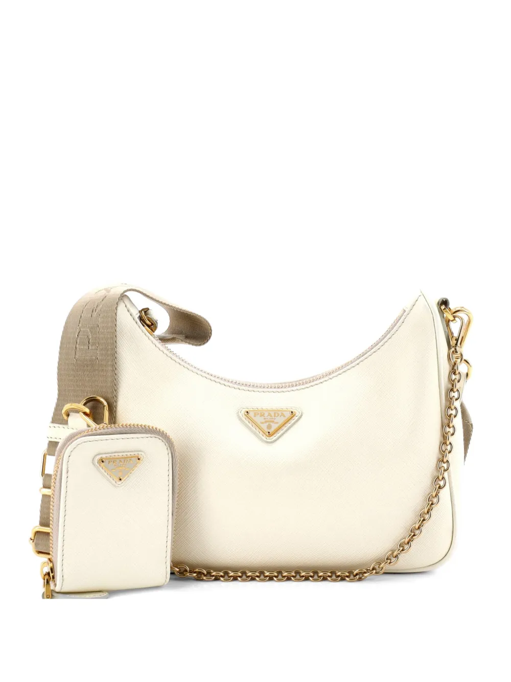 Prada Pre-Owned Re-Edition 2005 Shoulder Bag Saffiano Leather Small crossbody bag - Bianco