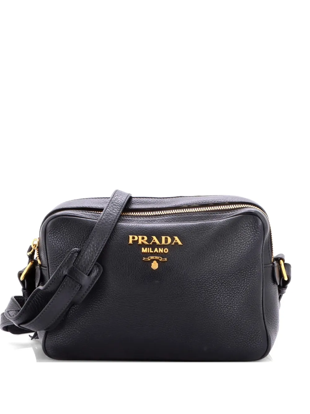 Prada Pre-Owned Double Zip Camera Bag Vitello Daino crossbody bag - Schwarz