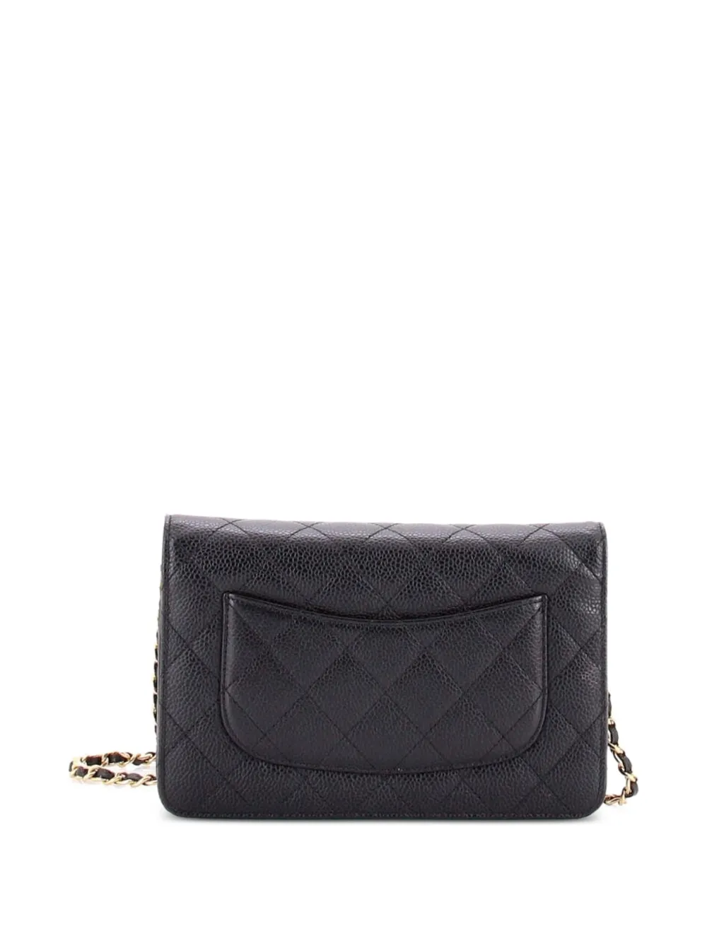 Chanel Pre-owned Wallet on Chain Quilted Caviar Crossbody Bag in Black, view 2