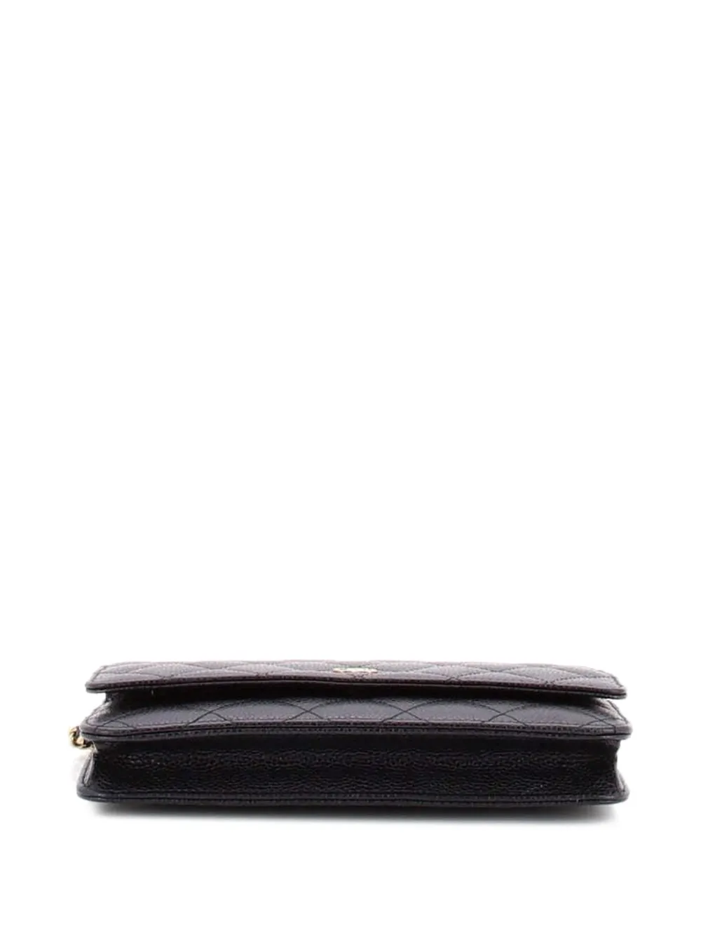 Chanel Pre-owned Wallet on Chain Quilted Caviar Crossbody Bag in Black, view 4
