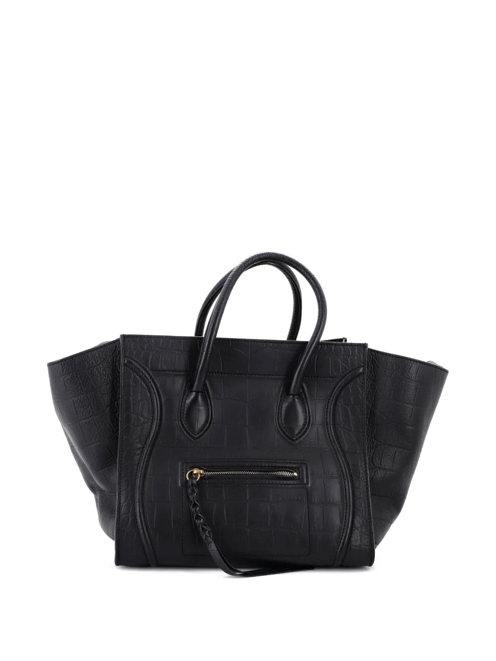 Celine Pre-Owned Phantom Bag Crocodile Embossed Leather Medium tote bag - Nero