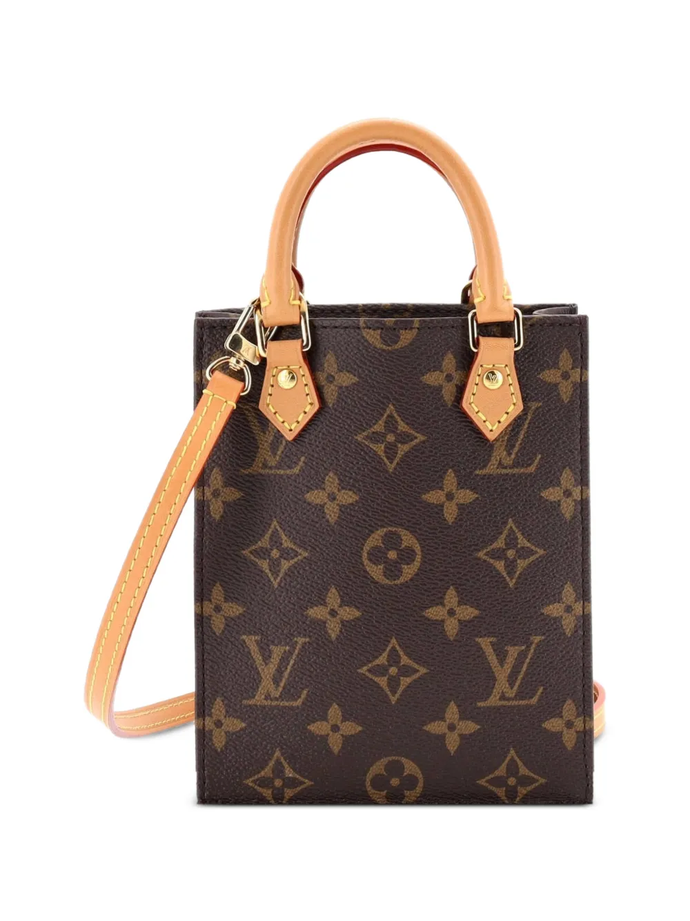 Louis Vuitton Pre-Owned Petit Sac Plat Bag Monogram Canvas crossbody bag - Marrone