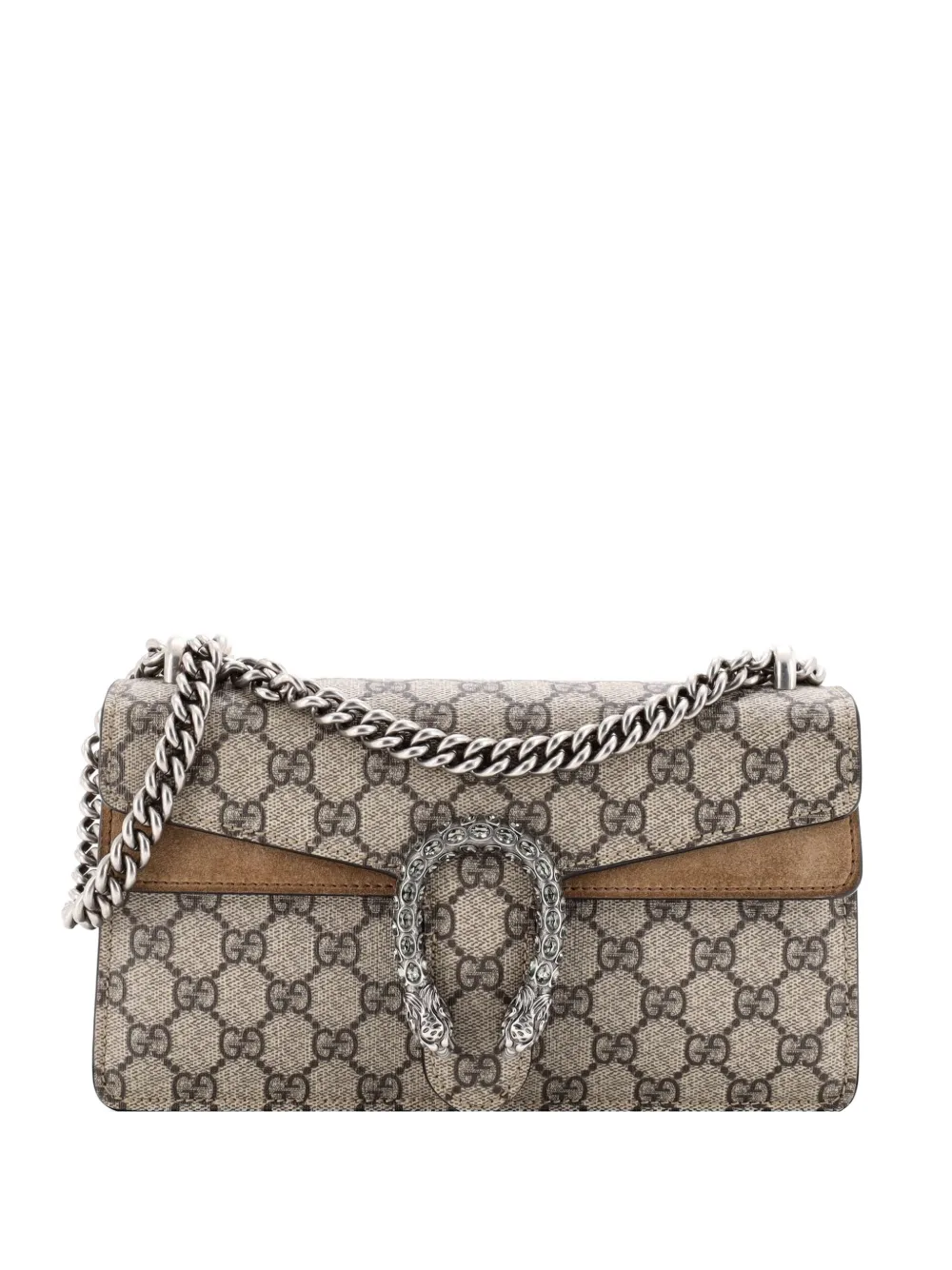 Gucci Pre-Owned Dionysus Bag GG Coated Canvas with Crystal Embellished Metal Small shoulder bag - Marrone