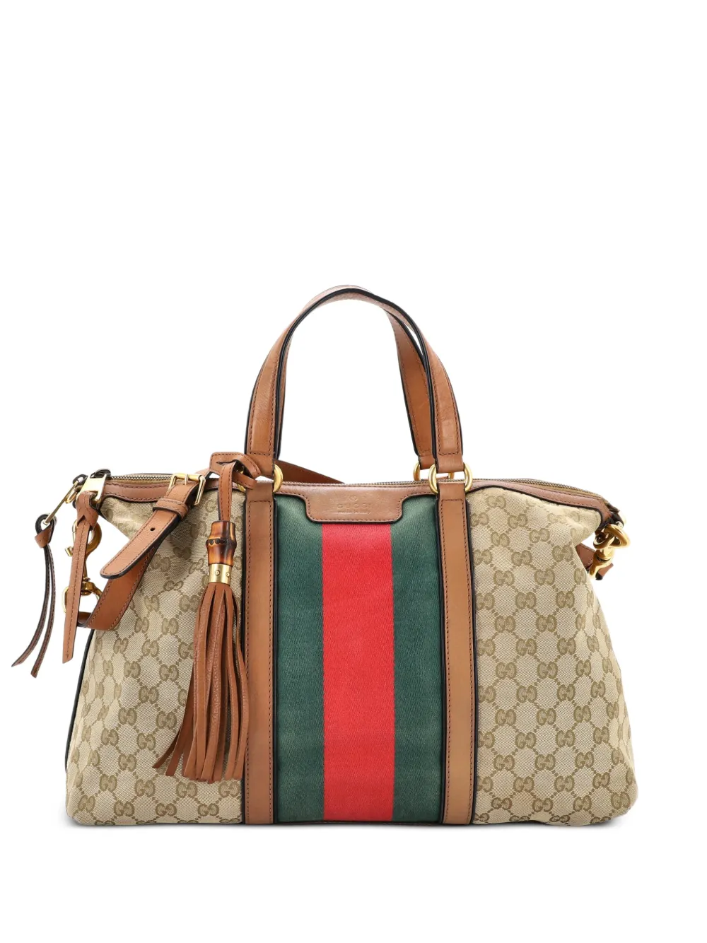 Gucci Pre-Owned Rania Convertible Top Handle Bag Web GG Canvas Medium tote bag - Marrone