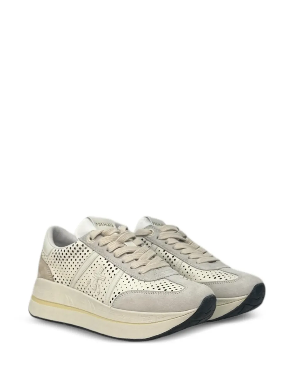 Premiata Bethcoin 8171 perforated platform sneakers Beige