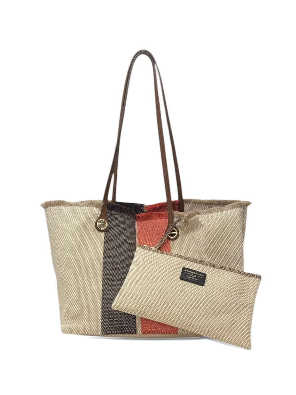 Borbonese medium Flight shopping bag - Toni neutri