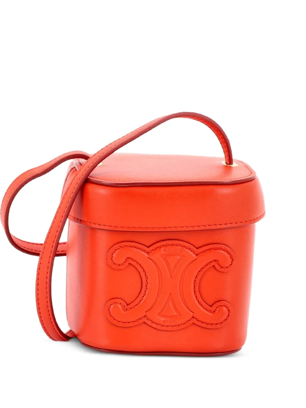 Celine Pre-Owned Borsa a secchiello Cuir Triomphe piccola in pelle - Rosso