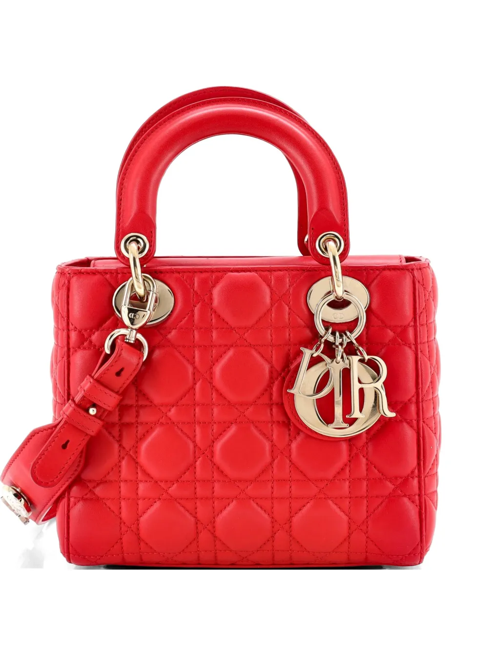 Christian Dior Pre-Owned My ABCDior Lady Dior Bag Cannage Quilt Lambskin crossbody bag - Red