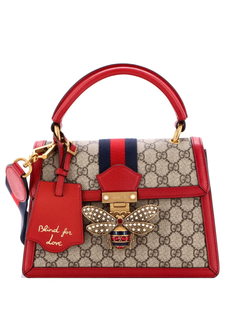 Gucci Pre-Owned Queen Margaret Top Handle Bag GG Coated Canvas with Leather Small satchel - Rosso
