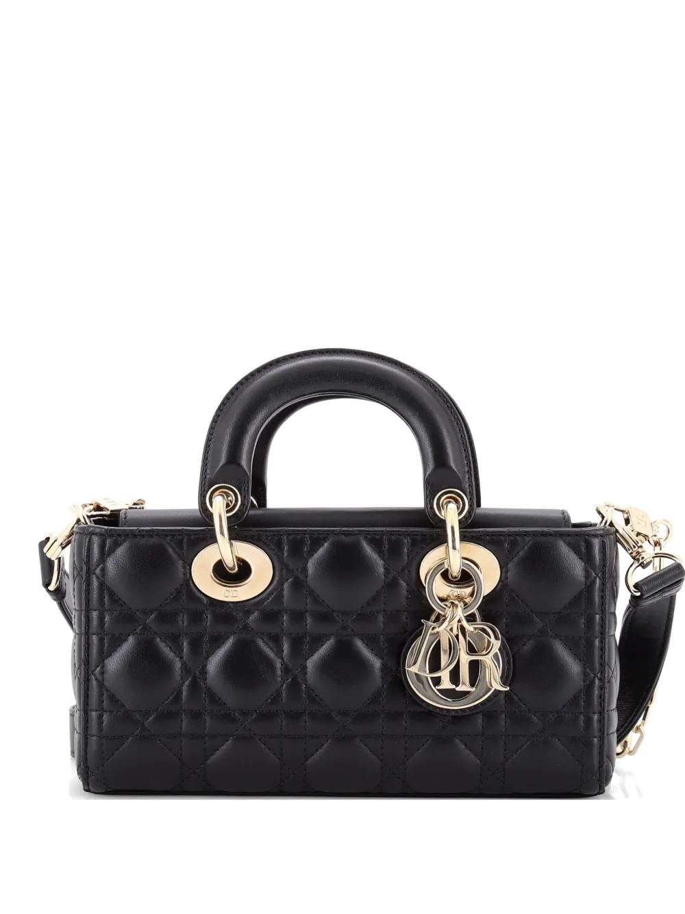 Christian Dior Pre-Owned Kleine Lady D-Joy Bag Cannage Stepptasche aus Lammleder - Schwarz