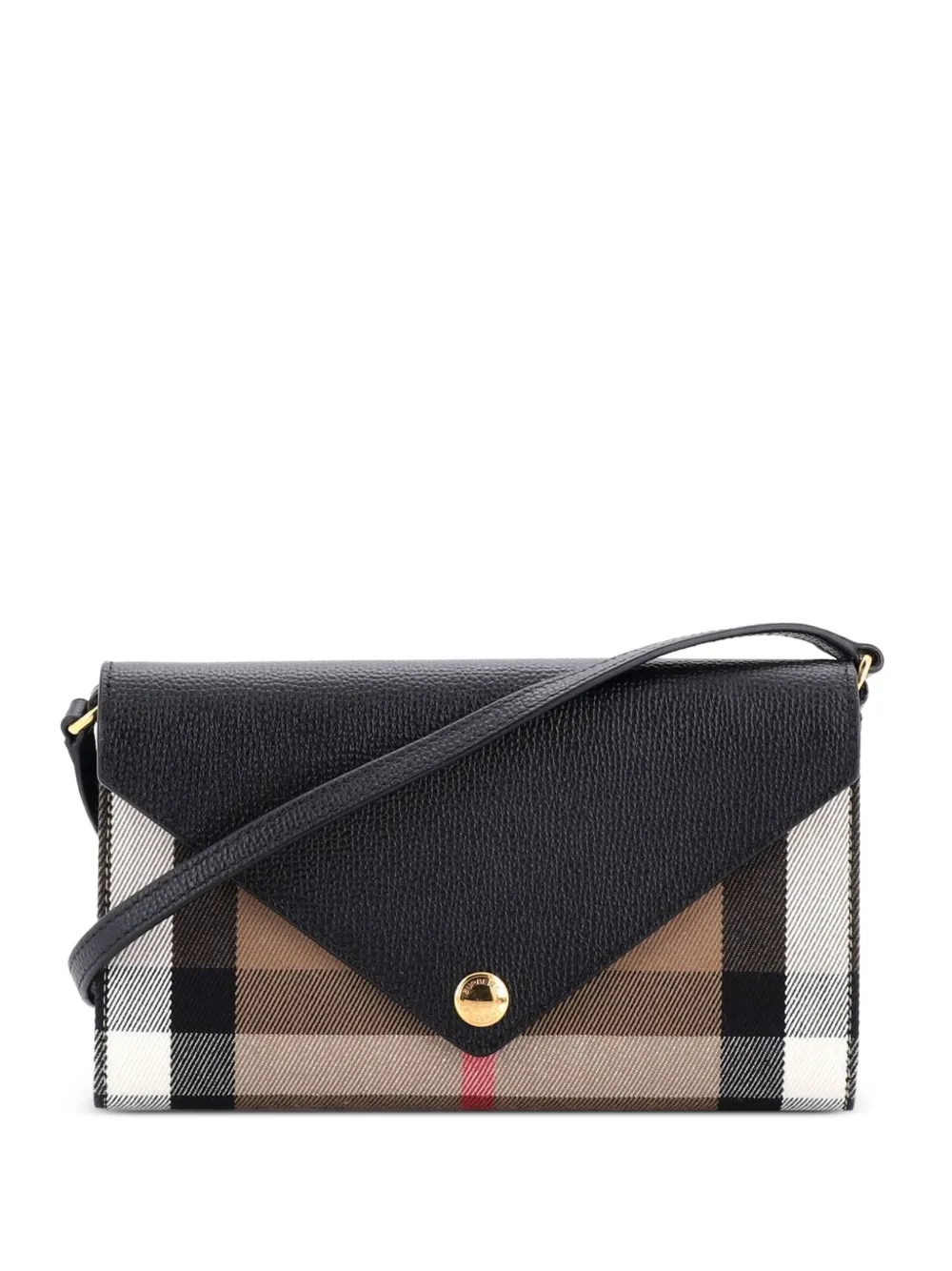 Burberry Pre-Owned Hannah Umhängetasche aus Leder und House Check-Canvas - Schwarz