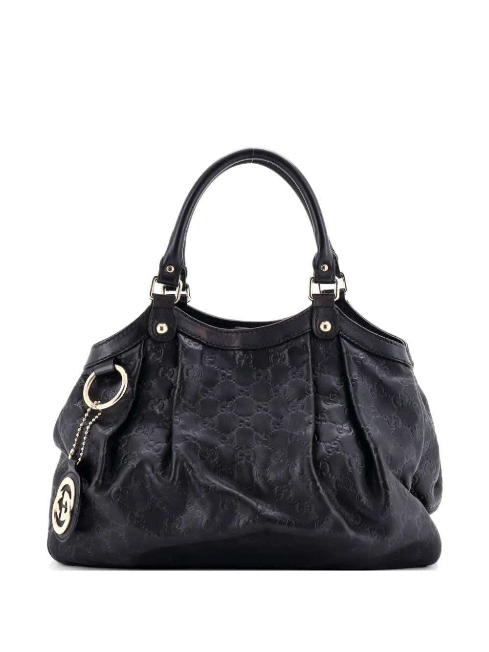 Gucci Pre-Owned Borsa tote Sukey media in pelle Guccissima - Nero