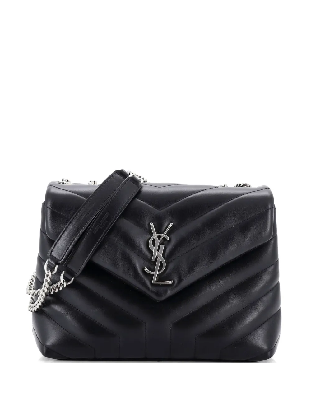 Saint Laurent Pre-Owned Loulou Matelasse Chevron Leather Small shoulder bag - Schwarz