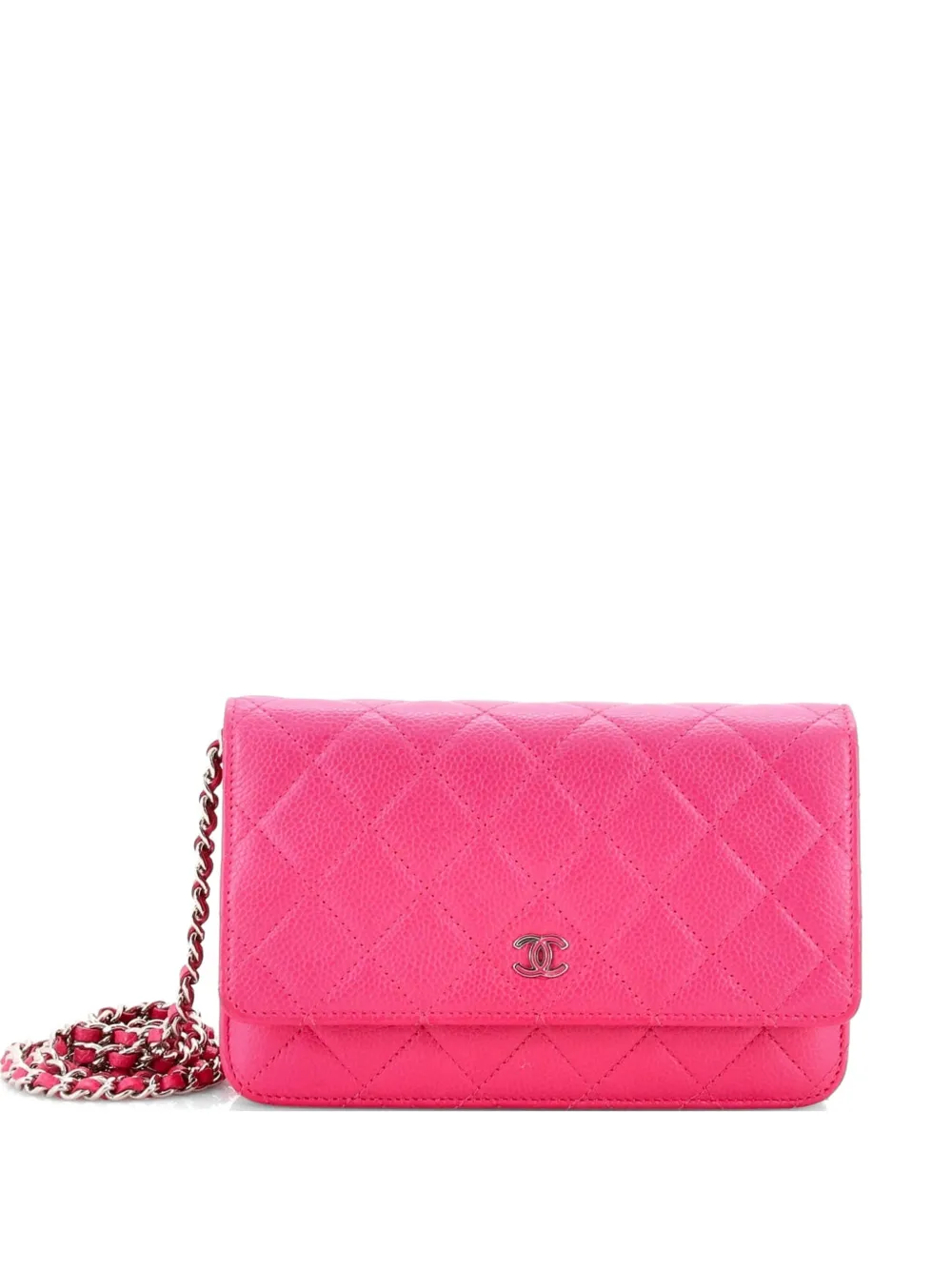 CHANEL Pre-Owned Wallet on Chain Quilted Caviar crossbody bag - Rosa