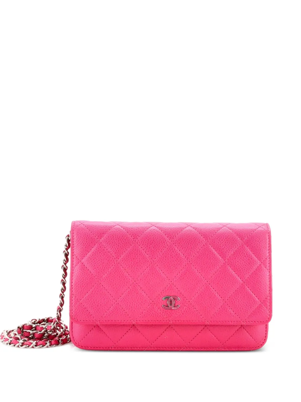 CHANEL Pre-Owned Wallet on Chain Quilted Caviar crossbody bag - Rosa