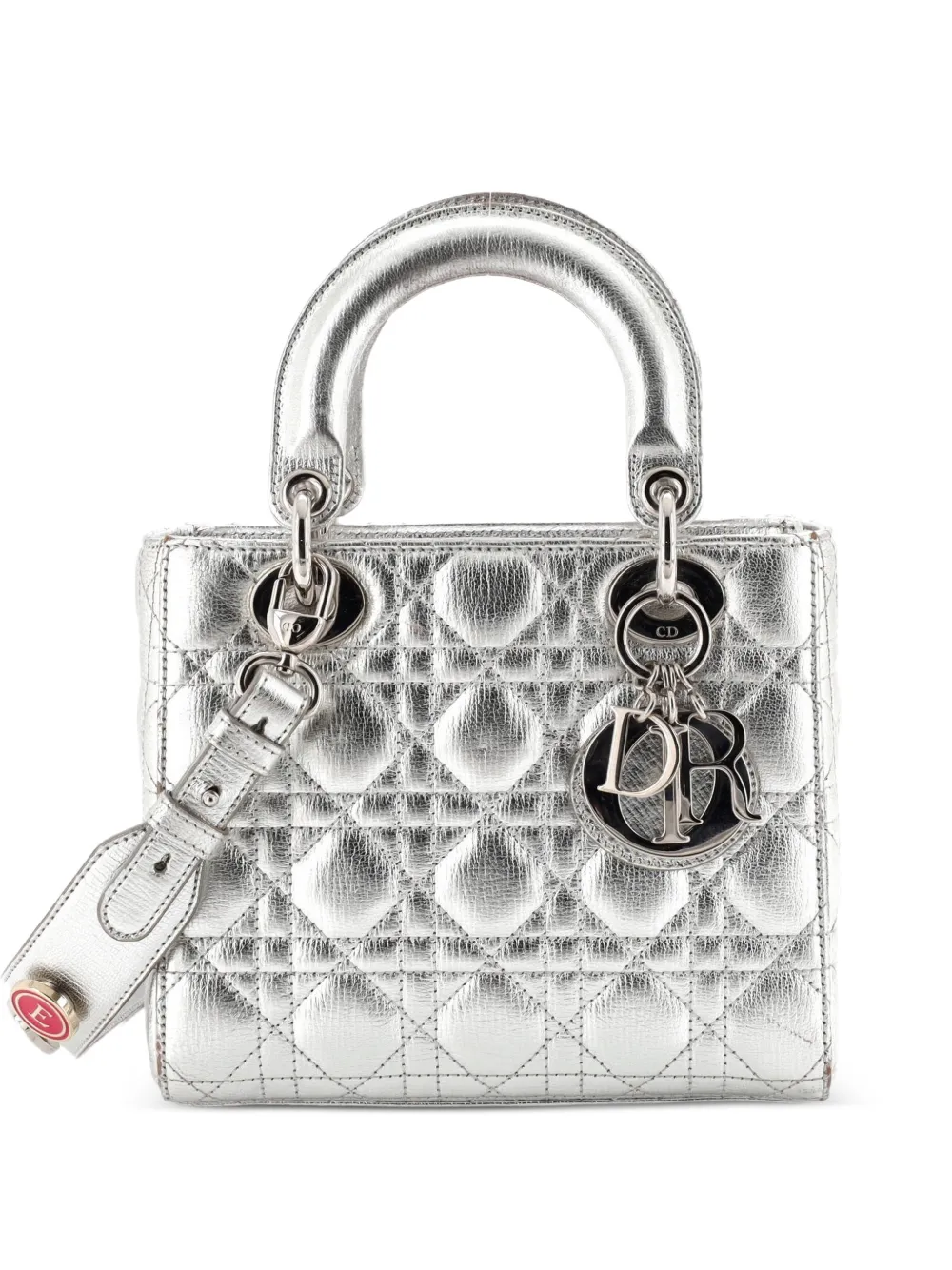 Christian Dior Pre-Owned My ABCDior Lady Dior Bag Metallic Cannage Quilt Leather shoulder bag - Argento