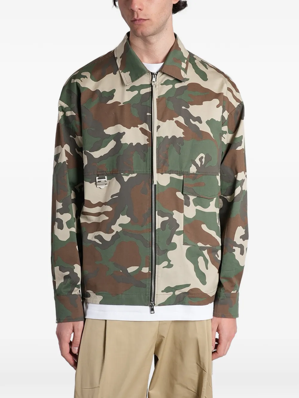STATE OF ORDER camouflage-print zip-up jacket - Toni neutri