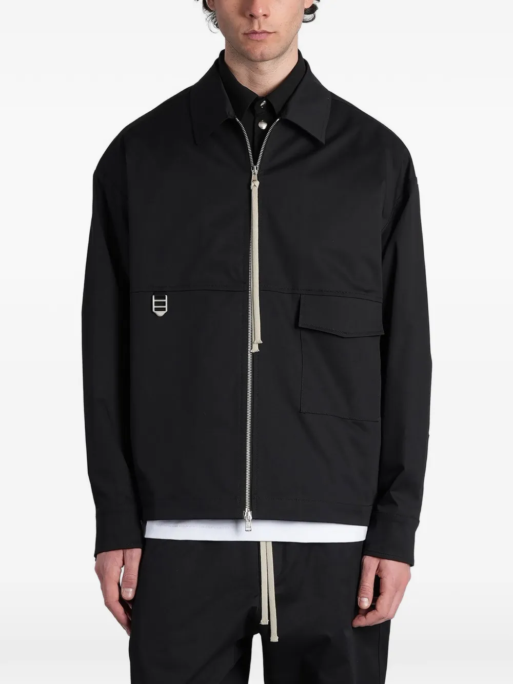 STATE OF ORDER logo-plaque zip-up jacket - Nero