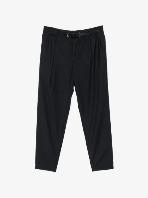 White Sand pinstripe-pattern pleated trousers