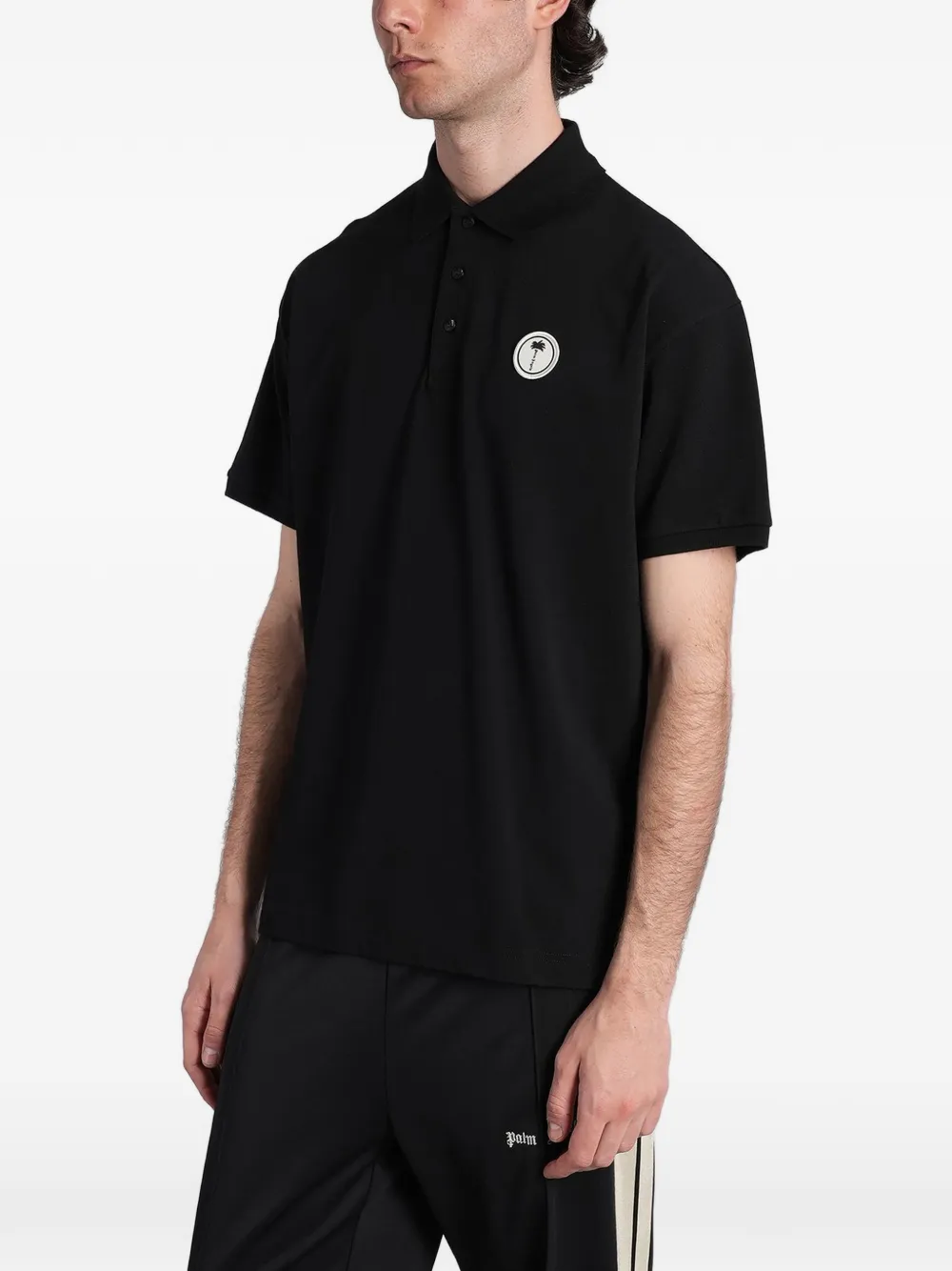 Palm Angels Poloshirt met logopatch Zwart