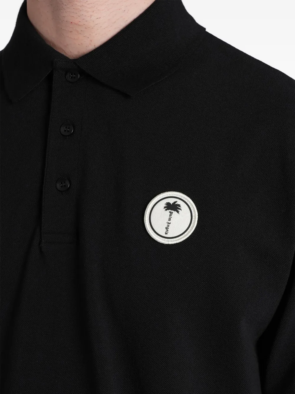 Palm Angels Poloshirt met logopatch Zwart