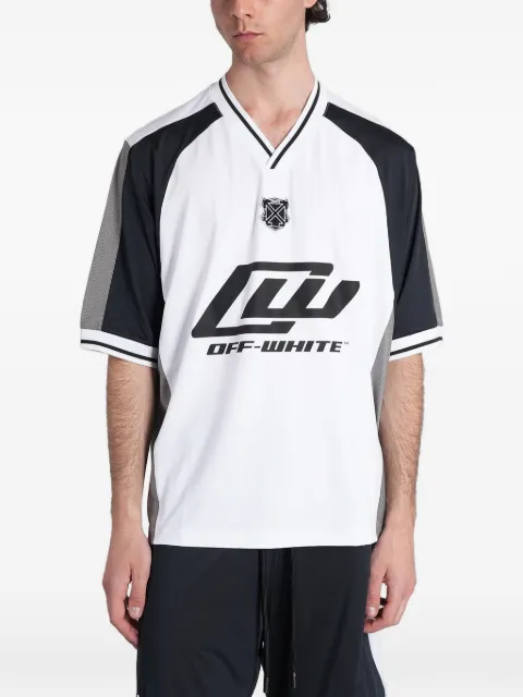 Off-White logo-print V-neck T-shirt