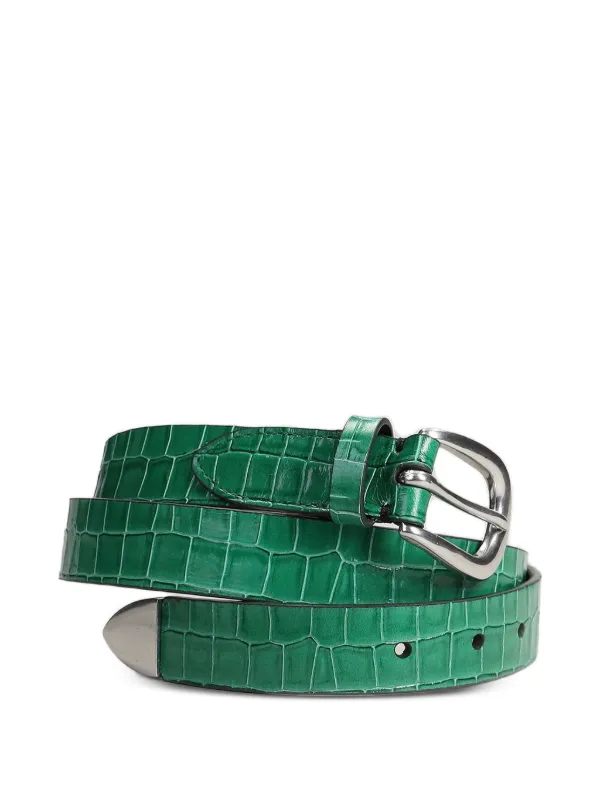 Paul Smith クロコパターン レザーベルト | グリーン | FARFETCH JP