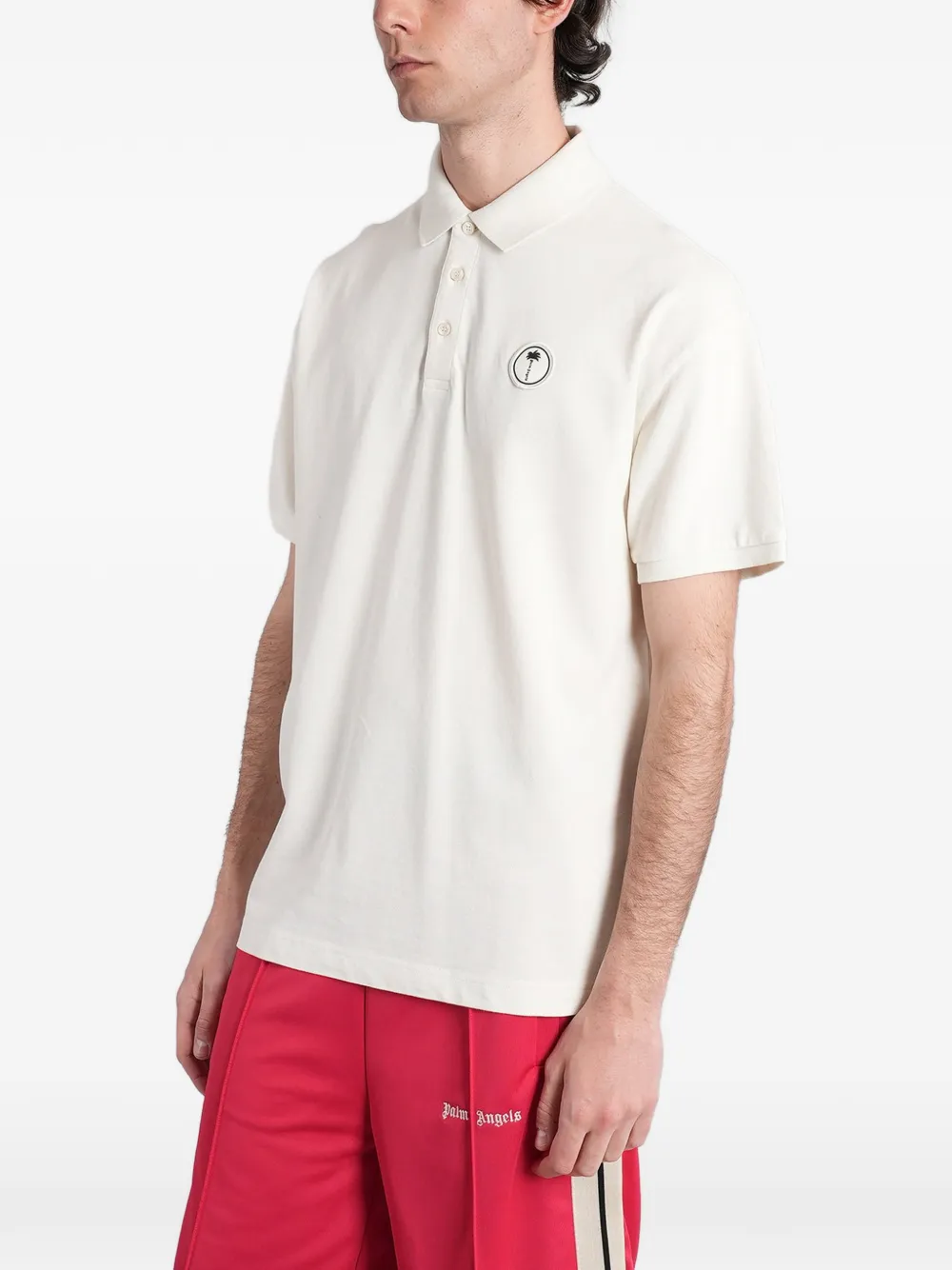 Palm Angels Poloshirt met logopatch Beige