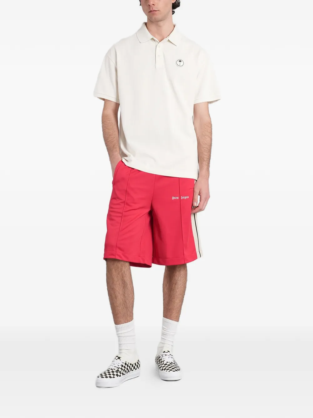 Palm Angels Poloshirt met logopatch Beige