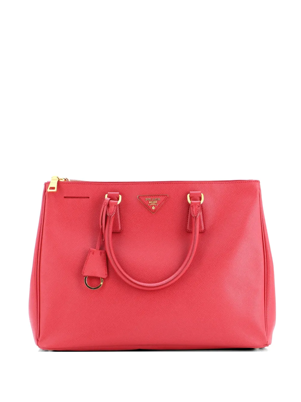 Prada Pre-Owned Große Lux Tote Bag aus Saffiano-Leder mit Zwei-Wege-Reißverschluss - Rot