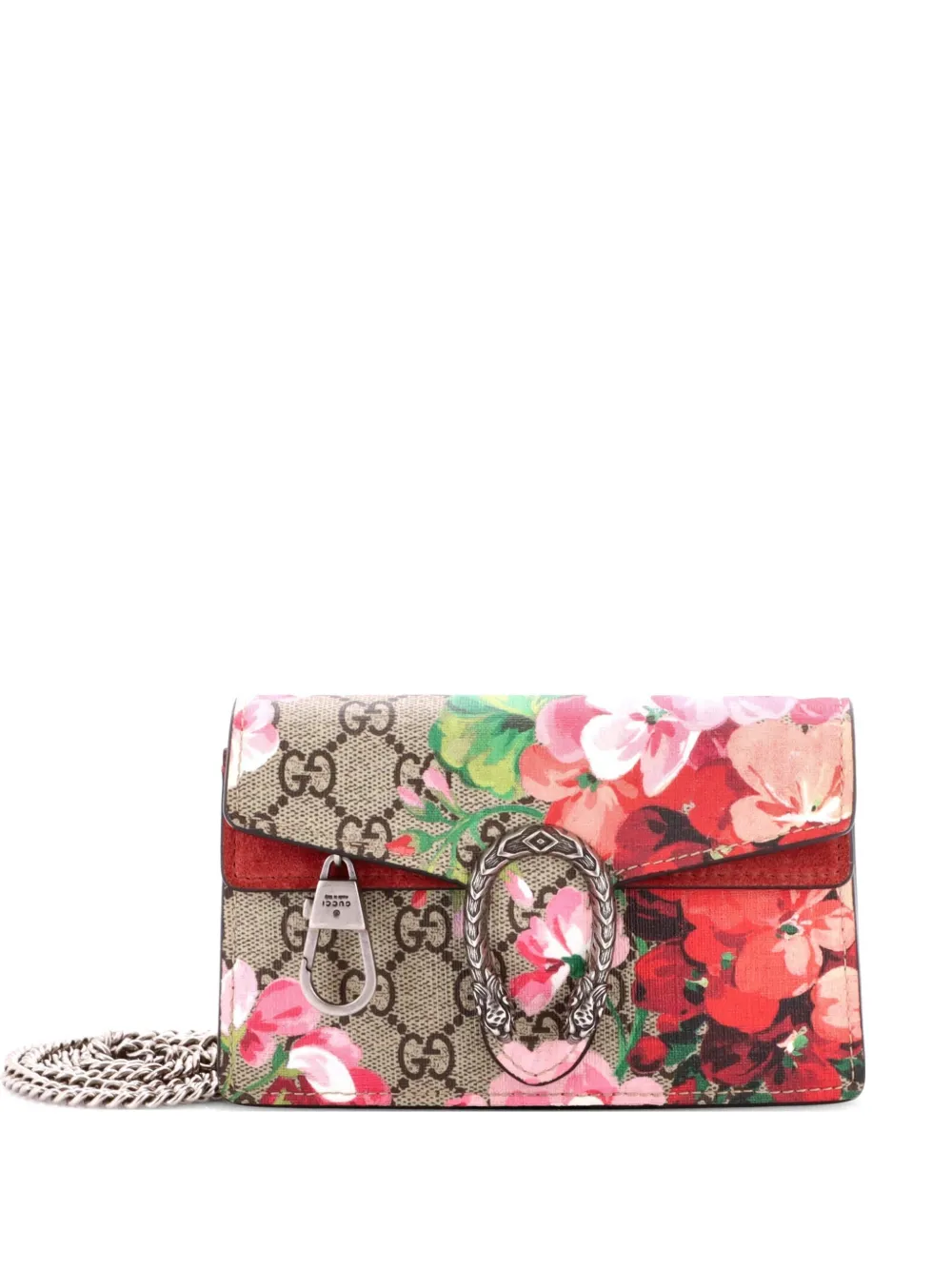 Gucci Pre-Owned Dionysus Bag Blooms Print GG Coated Canvas Super Mini crossbody bag - Marrone