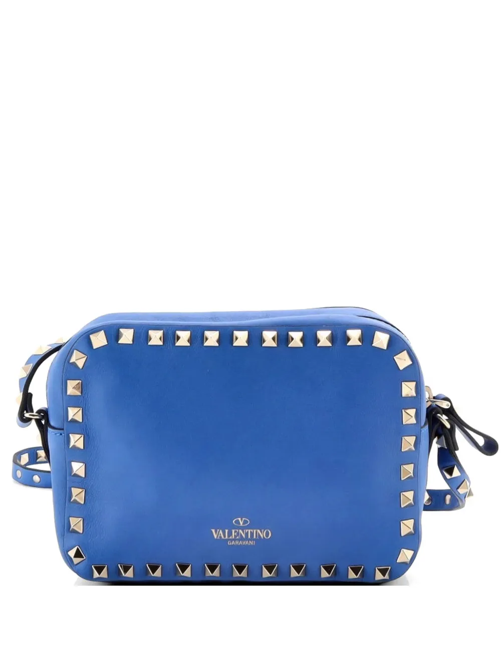 Valentino Garavani Pre-Owned Rockstud Camera Leather crossbody bag - Blu