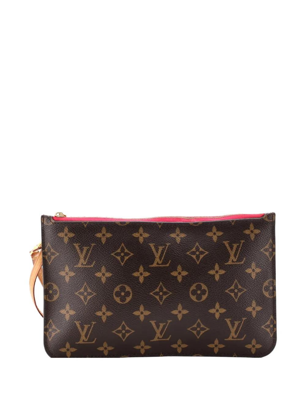 Pre-owned Louis Vuitton Neverfull Pochette Monogram Canvas Large Pouch In Brown