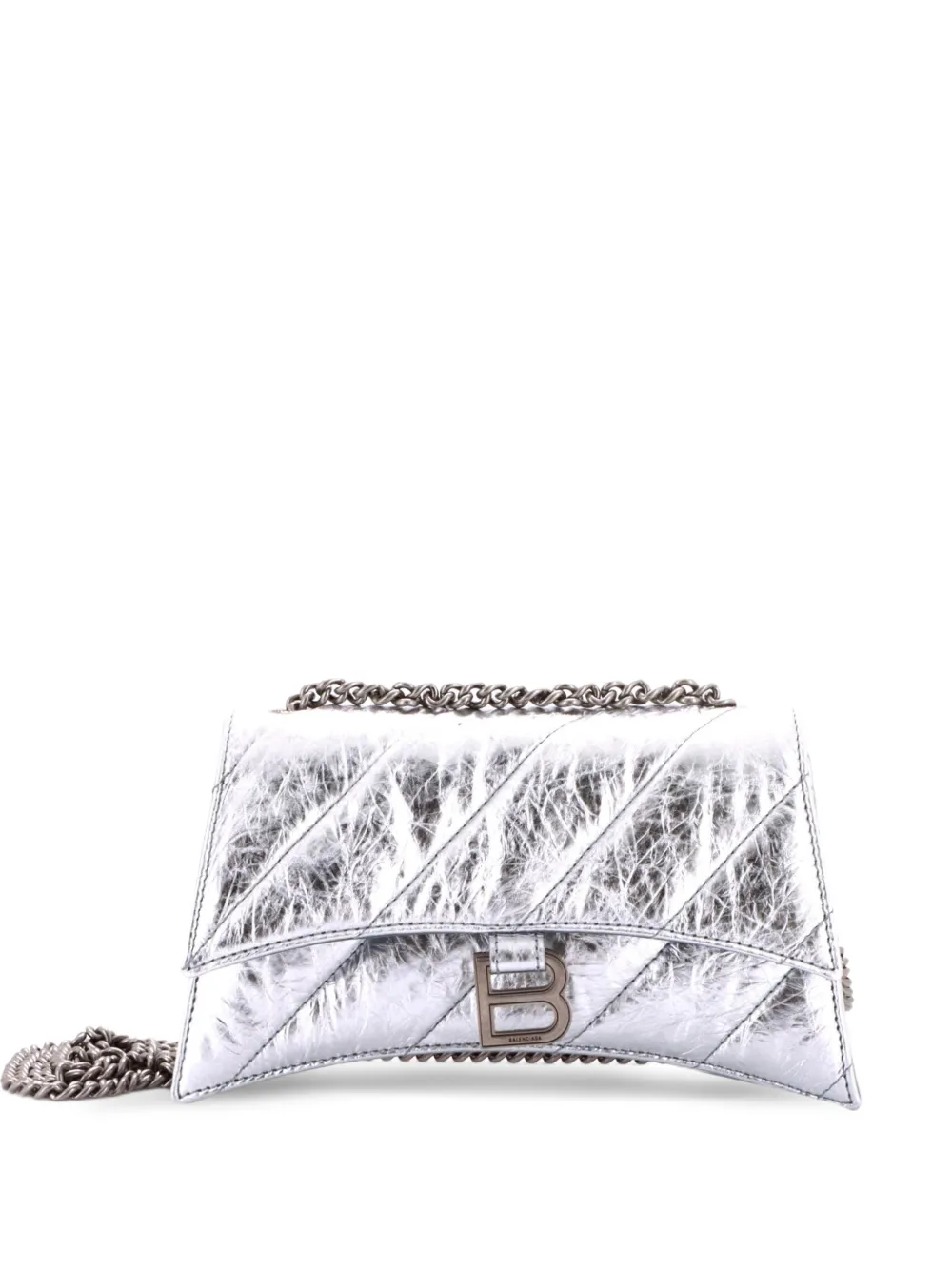 Balenciaga Pre-Owned Crush Chain Flap Bag Quilted Crushed Calfskin Small shoulder bag - Effetto metallizzato