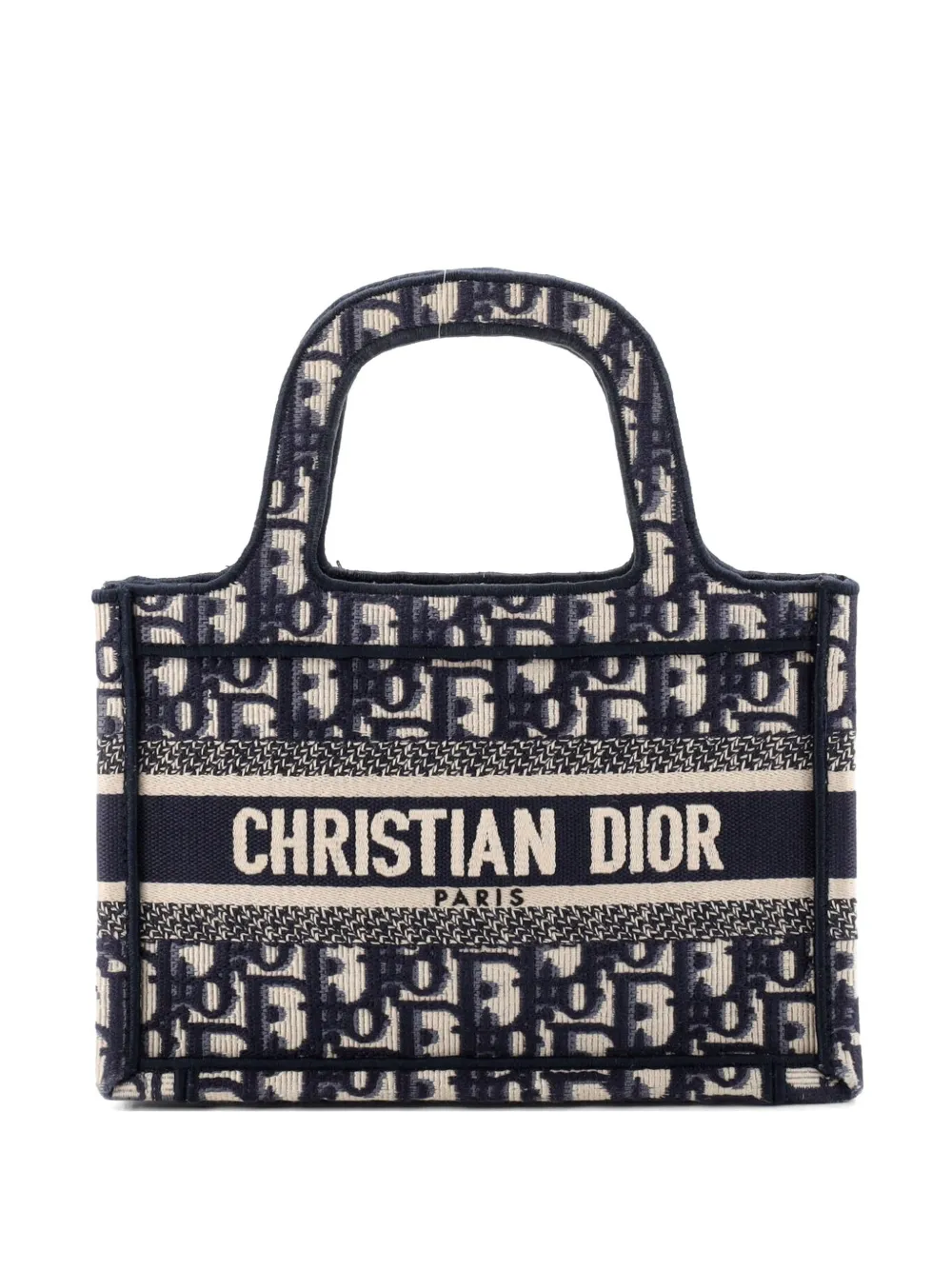 Christian Dior Pre-Owned Borsa tote Book mini in tela con motivo Oblique - Blu