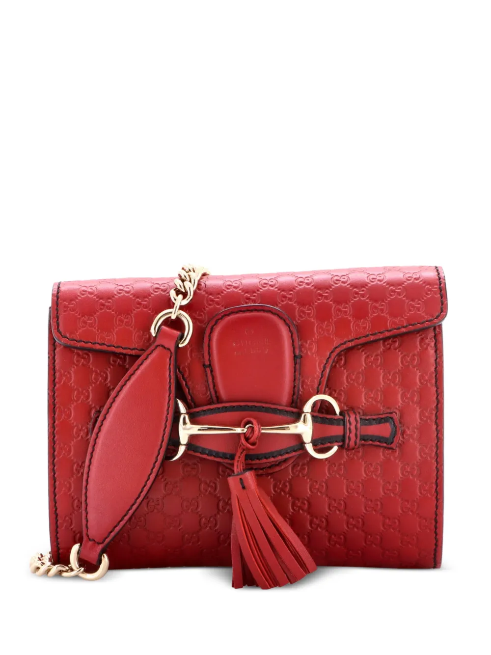Gucci Pre-Owned Emily Chain Flap Bag Microguccissima Leather Mini shoulder bag - Rosso